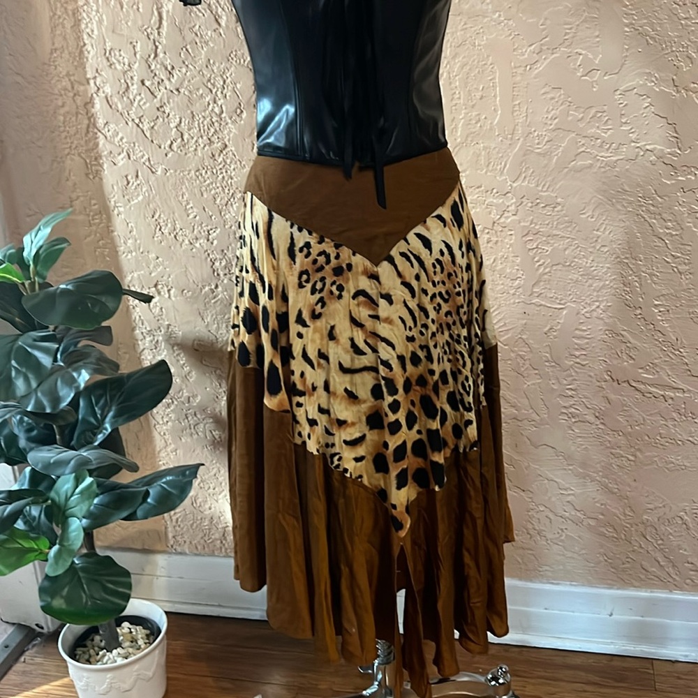 Leopard print vintage skirt the 70ths  size M